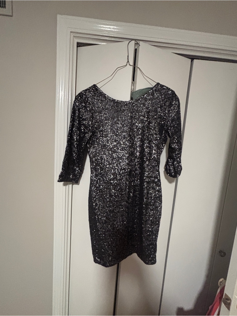 Alberto Makali Black Sequin Long Sleeve Dress